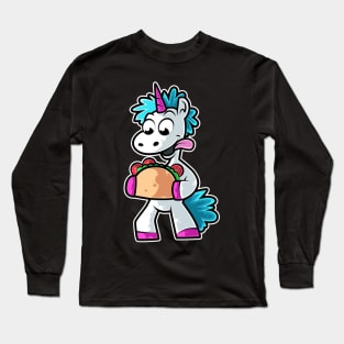 Unicorn Taco Kawaii Neko Anime Mexican food product Long Sleeve T-Shirt